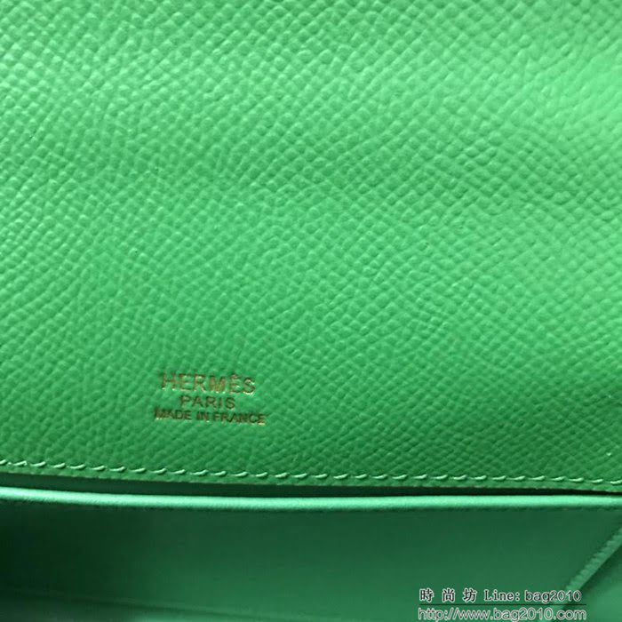 HERMES愛馬仕 凱莉包 mini kelly一代 竹子綠epsom皮 夏天首選手包款 可手提肩背  Ama1331